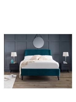 Julian Bowen Frida Curved Velvet Bed - Teal