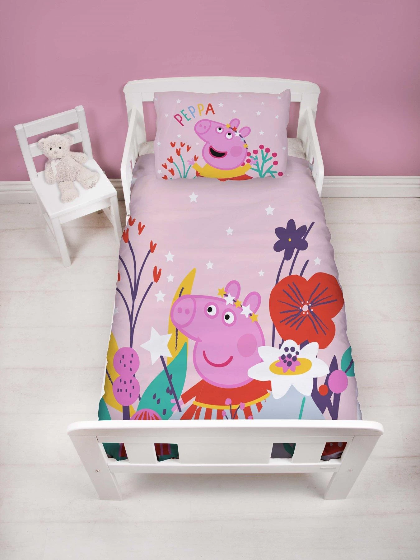 Peppa Pig Magic Junior Panel Duvet - Pink 6 Peppa Pig Magic Junior Panel Duvet - Pink - Image 4