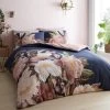Catherine Lansfield Opulent Floral Reversible Duvet Cover Set - Navy