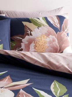 Catherine Lansfield Opulent Floral Reversible Duvet Cover Set - Navy 10 Catherine Lansfield Opulent Floral Reversible Duvet Cover Set - Navy -Home Comprehensive V48NH SQ3 0000000048 NAVY SLd