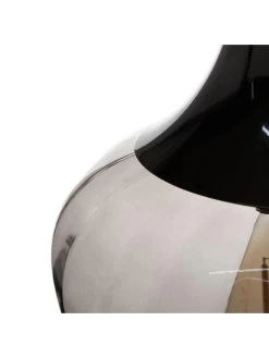 Very Home Rita Soft Ribbed Glass Easy Fit Pendant - Smoked Black/Nickel -Home Comprehensive V4NUQ SQ3 0000017037 SMOKED BLACK NICKEL SLd