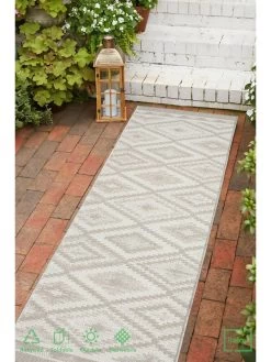 Very Home Hydroflex Indoor/Outdoor Diamond Runner -Home Comprehensive V52MG SQ3 0000000444 GREY WHITE SLd