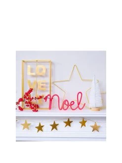 Bombay Duck Noel Rope Word Christmas Decoration - Neon Coral