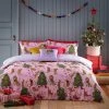 Furn Purrfect Christmas Duvet Cover Set In Pink