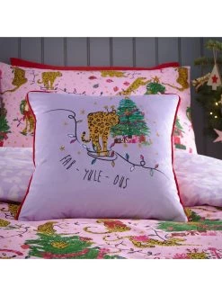 Furn Purrfect Christmas Duvet Cover Set In Pink -Home Comprehensive V6JV7 SQ6 0000000063 PINK RSr1