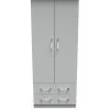 SWIFT Elton Ready Assembled 2 Door, 2 Drawer Wardrobe - FSC® Certified -Home Comprehensive V7QPT SQ1 0000000005 GREY SLf