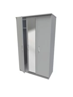 SWIFT Elton Part Assembled 3 Door Mirrored Wardrobe - FSC® Certified 14 SWIFT Elton Part Assembled 3 Door Mirrored Wardrobe - FSC® Certified -Home Comprehensive V7QT8 SQ5 0000000005 GREY SLd1