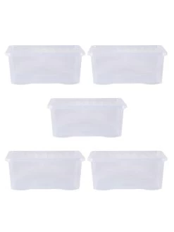 Wham Set Of 5 Crystal Storage Boxes – 45-litre Capacity 10 Wham Set Of 5 Crystal Storage Boxes – 45-litre Capacity -Home Comprehensive V7SX2 SQ4 0000000647 CLEAR SLd2