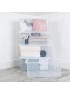 Wham Set Of 5 Crystal Storage Boxes – 45-litre Capacity 11 Wham Set Of 5 Crystal Storage Boxes – 45-litre Capacity -Home Comprehensive V7SX2 SQ5 0000000647 CLEAR SLd3