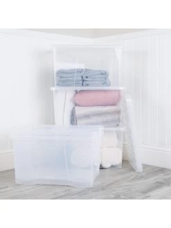 Wham Set Of 5 Crystal Storage Boxes – 60-litre Capacity 11 Wham Set Of 5 Crystal Storage Boxes – 60-litre Capacity -Home Comprehensive V7SX3 SQ5 0000000647 CLEAR SLd3