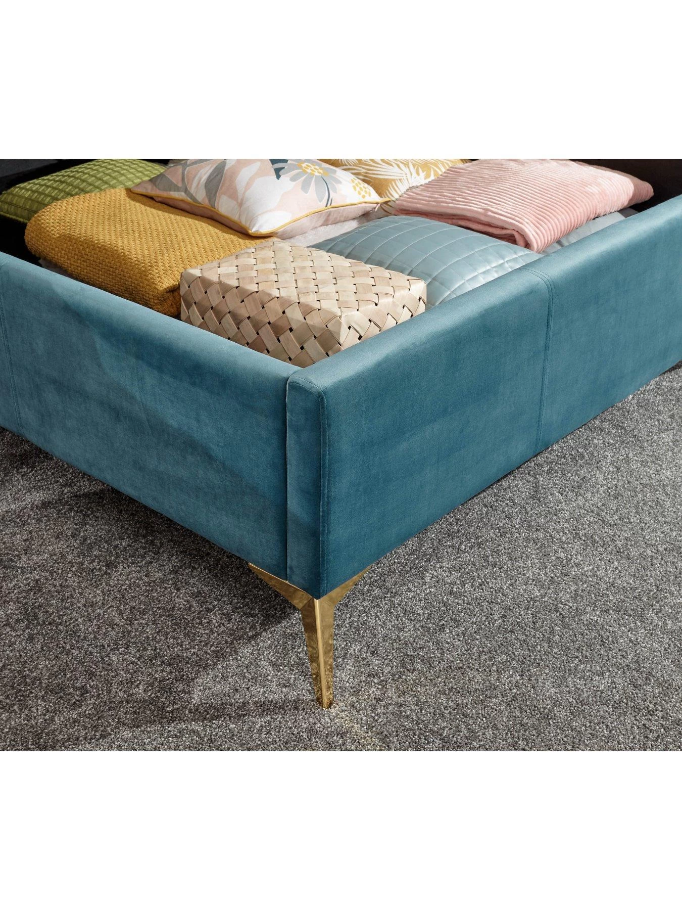 GFW Pettine End Lift Ottoman Bed - Teal 7 GFW Pettine End Lift Ottoman Bed - Teal - Image 5