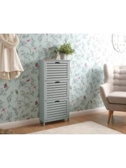 GFW Bergen Three Tier Shoe Cabinet - Grey