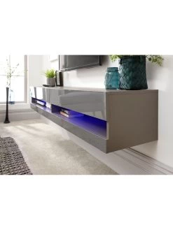 GFW Galicia 180 Cm Floating Wall TV Unit With LED Lights - Fits Up To 80 Inch TV - Grey -Home Comprehensive V7Y7L SQ3 0000000005 GREY SLd