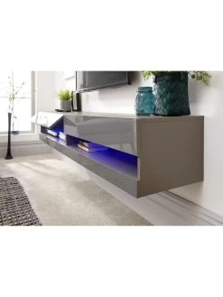GFW Galicia 180 Cm Floating Wall TV Unit With LED Lights - Fits Up To 80 Inch TV - Grey -Home Comprehensive V7Y7L SQ4 0000000005 GREY SLd1