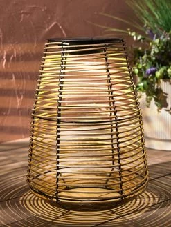 Very Home Tall Monaco Solar Rattan Lamp