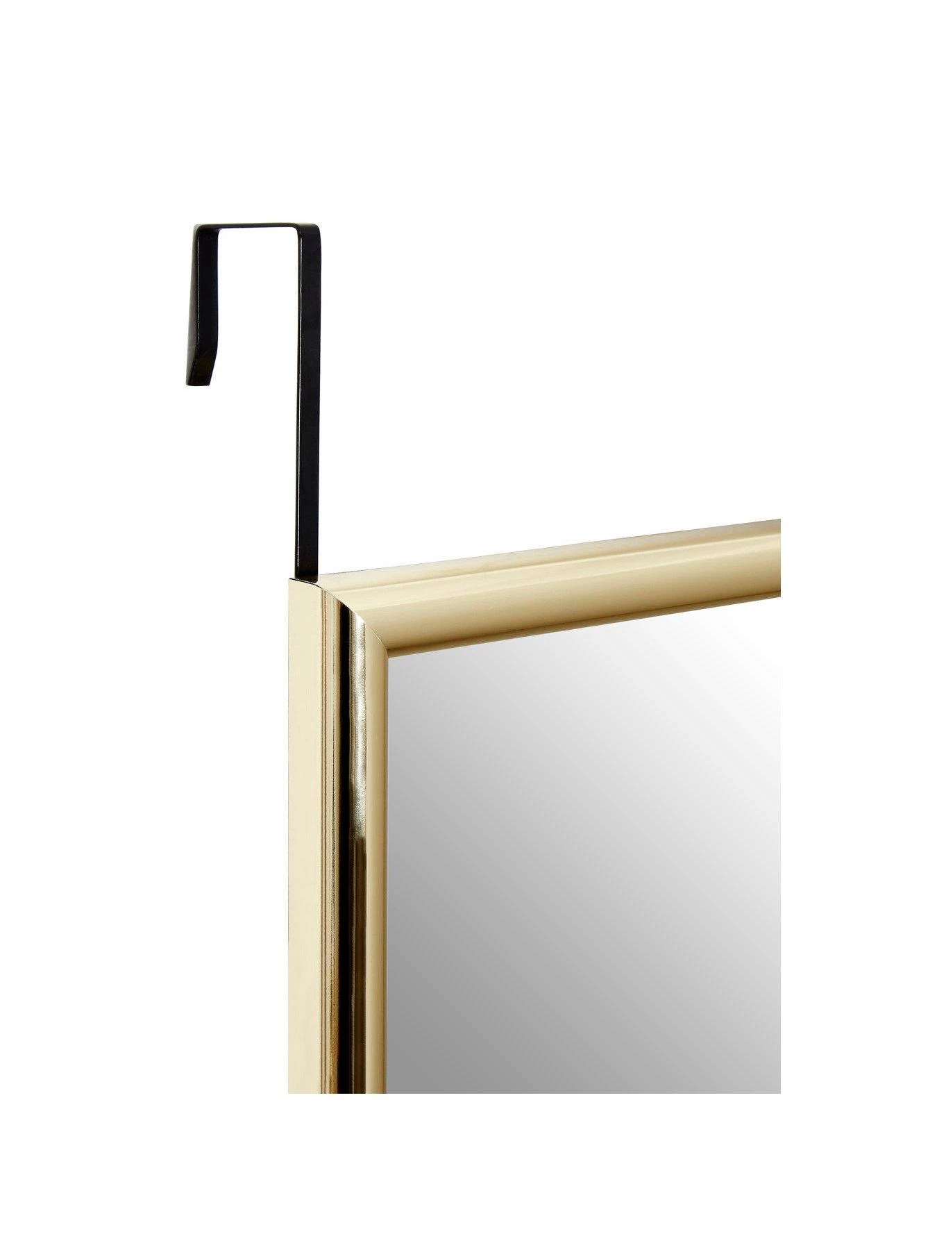 Premier Housewares Plastic Frame Over Door Mirror - Gold 4 Premier Housewares Plastic Frame Over Door Mirror - Gold - Image 2