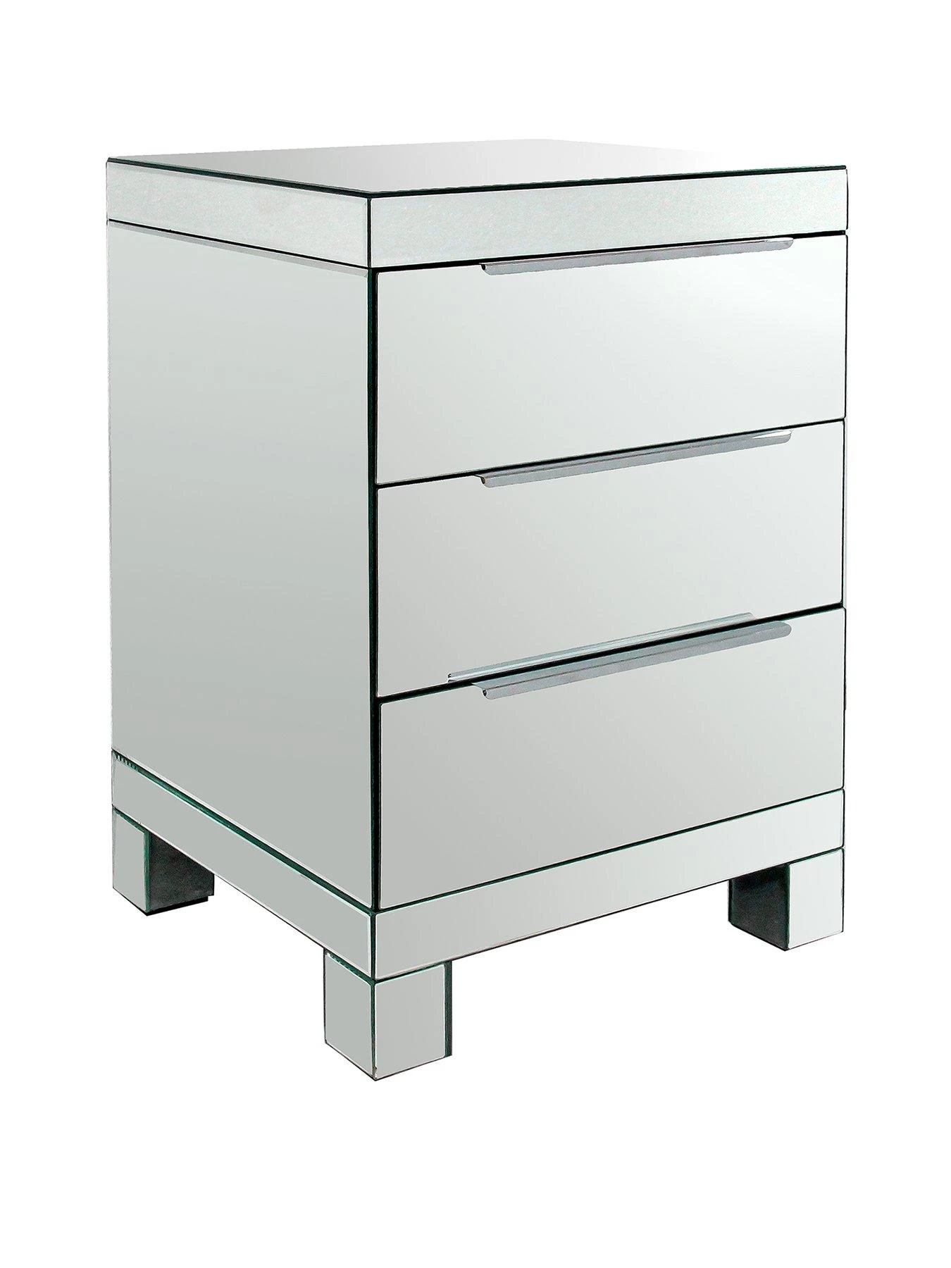 Rialto Mirrored 3 Drawer Bedside Chest 5 Rialto Mirrored 3 Drawer Bedside Chest - Image 3