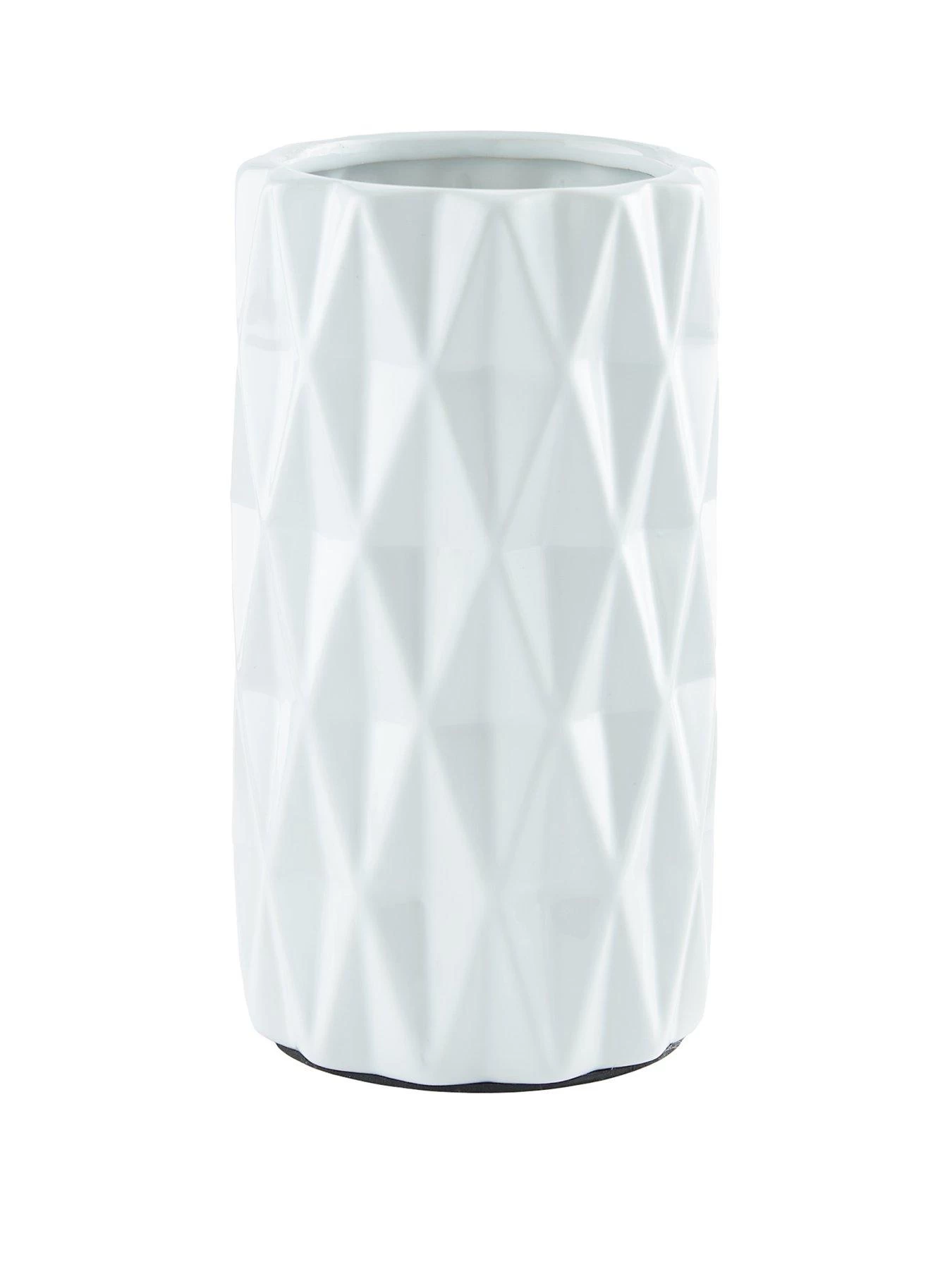Everyday White Geo Vase 3 Everyday White Geo Vase