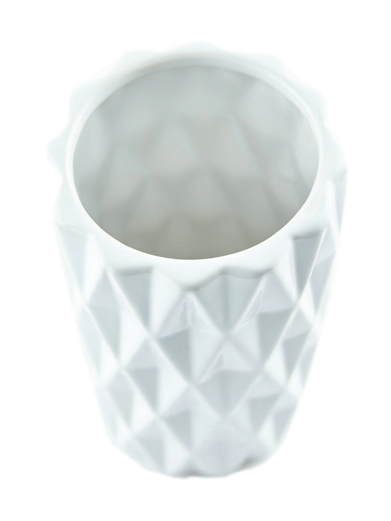 Everyday White Geo Vase 4 Everyday White Geo Vase - Image 2