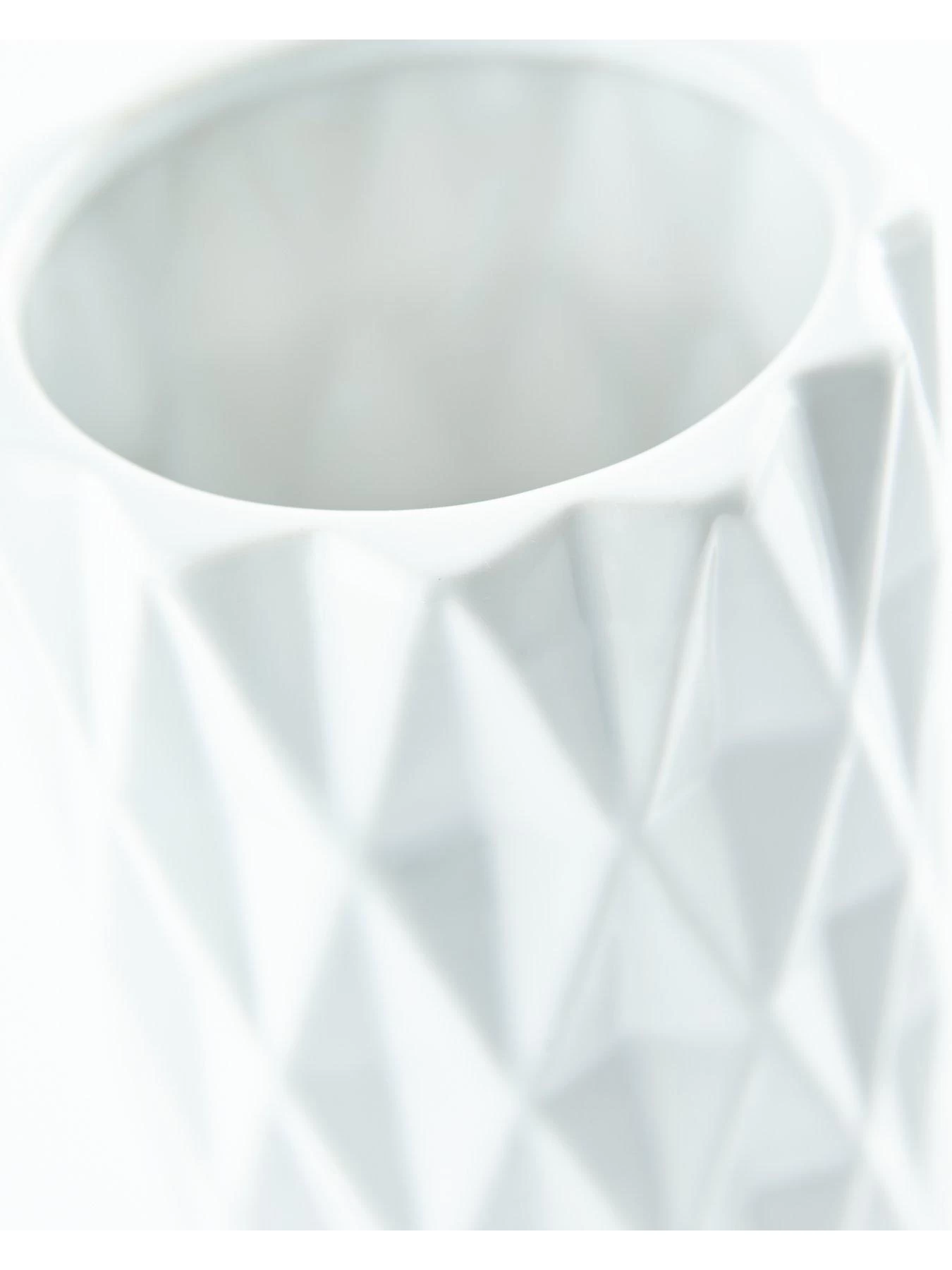 Everyday White Geo Vase 5 Everyday White Geo Vase - Image 3