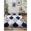 Origins 3D Geo Shaggy Navy Rug In 3 Size Options 2 Origins 3D Geo Shaggy Navy Rug In 3 Size Options -Home Comprehensive VAYSO SQ1 0000000020 BLUE SLf