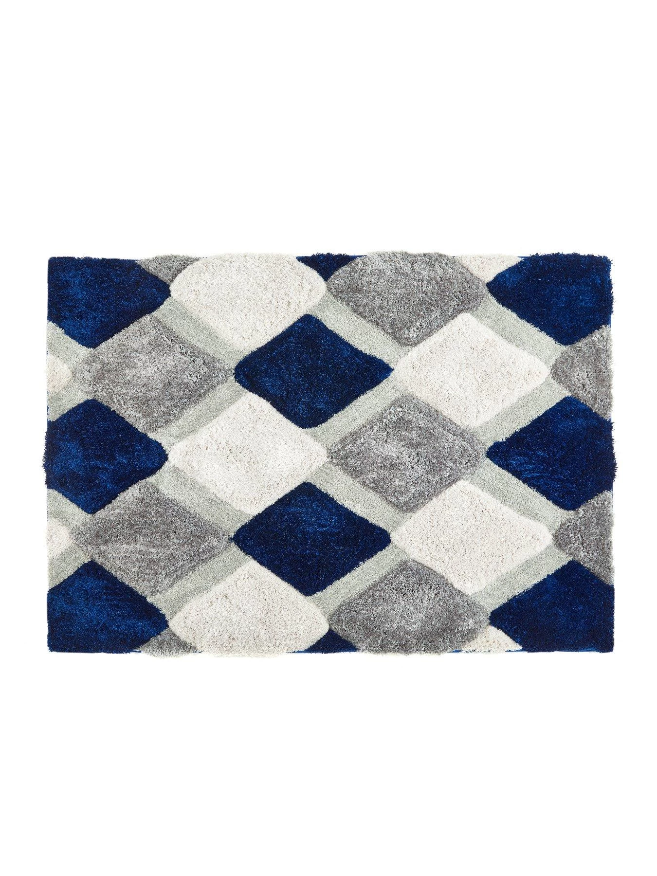 Origins 3D Geo Shaggy Navy Rug In 3 Size Options 4 Origins 3D Geo Shaggy Navy Rug In 3 Size Options - Image 2