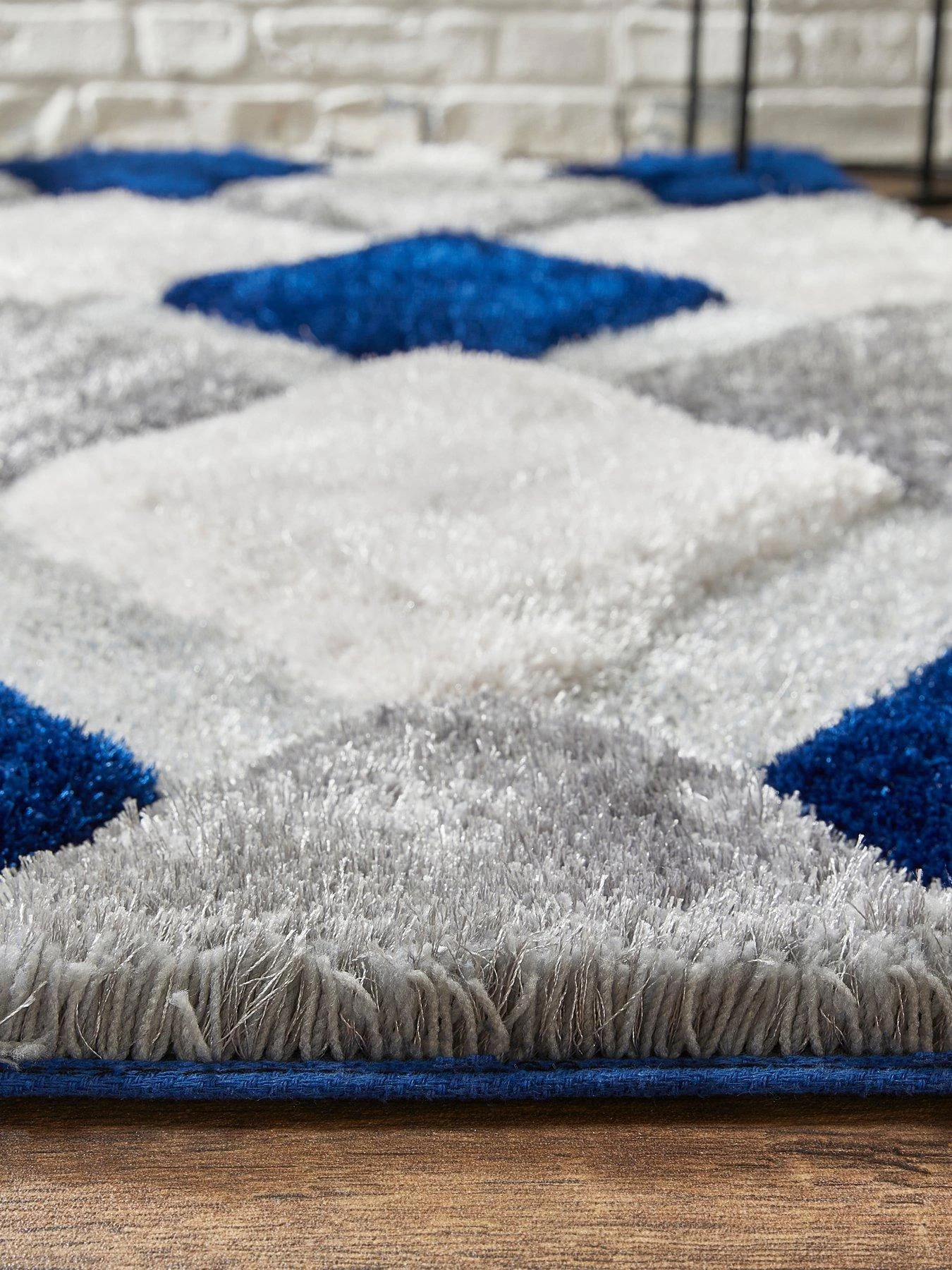 Origins 3D Geo Shaggy Navy Rug In 3 Size Options 6 Origins 3D Geo Shaggy Navy Rug In 3 Size Options - Image 4