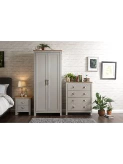 GFW Lancaster 3 Piece Package - 2 Door Wardrobe, 4 Drawer Chest And A Bedside Chest