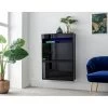 GFW Galicia Wall Hanging Two Tier Shoe Cabinet With LED Light - Black -Home Comprehensive VB13N SQ1 0000000004 BLACK RSr