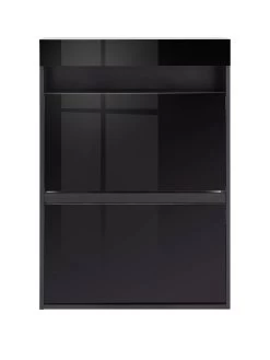 GFW Galicia Wall Hanging Two Tier Shoe Cabinet With LED Light - Black -Home Comprehensive VB13N SQ2 0000000004 BLACK SLf