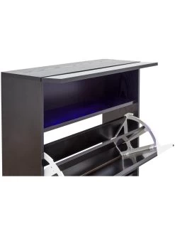 GFW Galicia Wall Hanging Two Tier Shoe Cabinet With LED Light - Black -Home Comprehensive VB13N SQ6 0000000004 BLACK SLd3