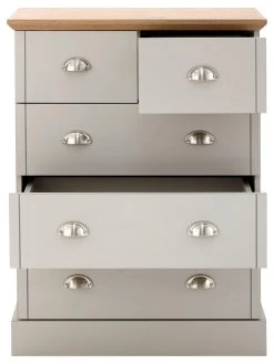 GFW Kendal 2 + 3 Drawer Chest - Grey -Home Comprehensive VB157 SQ4 0000000005 GREY SLd