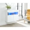GFW Galicia Wall Hanging Sideboard With LED Light - White 1 GFW Galicia Wall Hanging Sideboard With LED Light - White -Home Comprehensive VB15A SQ1 0000000013 WHITE RSr