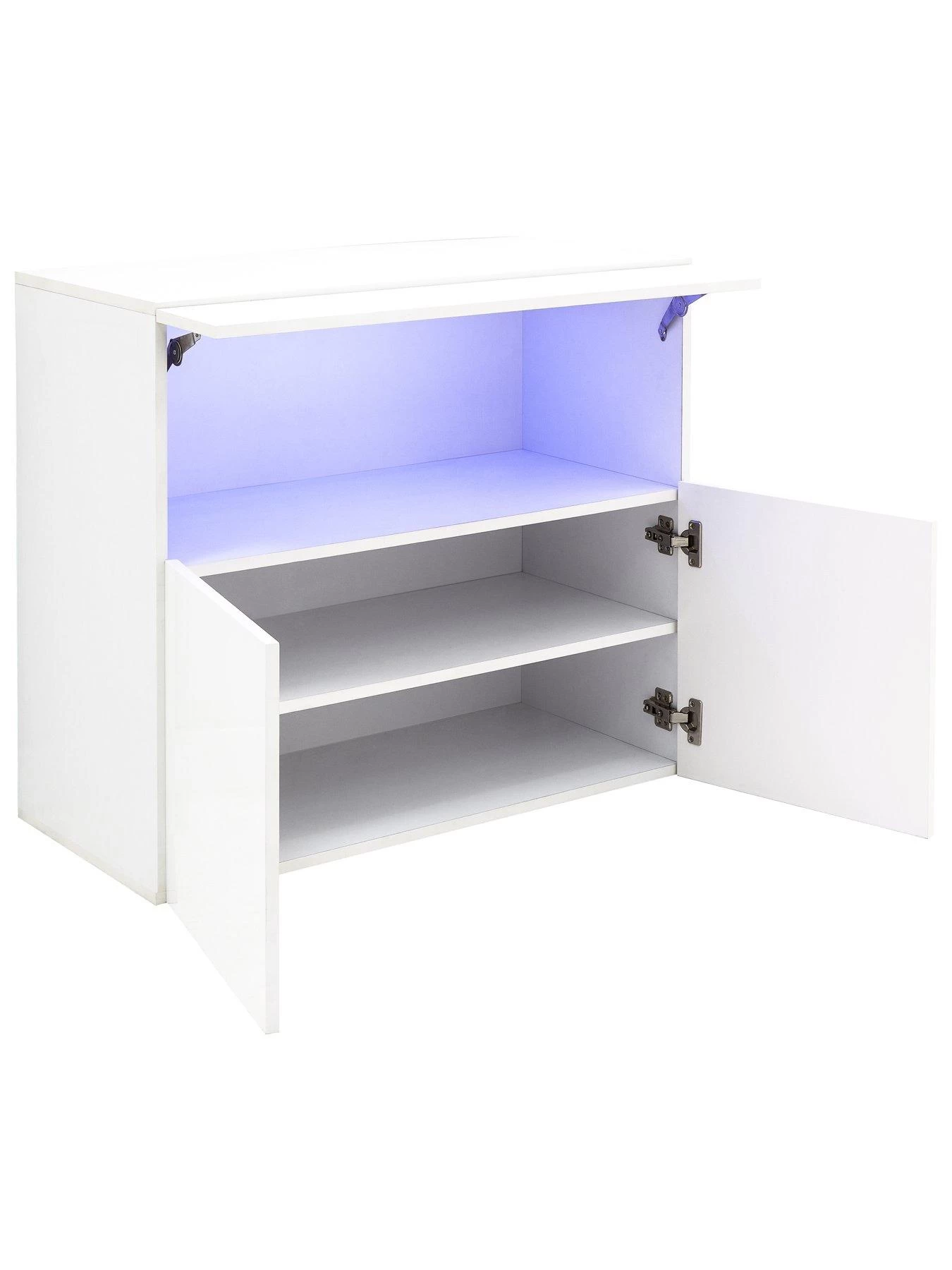 GFW Galicia Wall Hanging Sideboard With LED Light - White 6 GFW Galicia Wall Hanging Sideboard With LED Light - White - Image 4