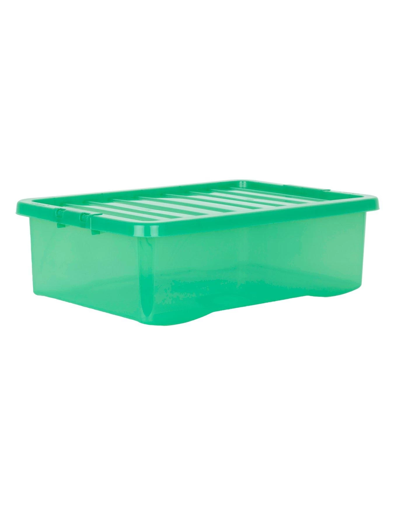 Wham Set Of 3 Green Crystal Plastic Storage Boxes – 32 Litres Each 5 Wham Set Of 3 Green Crystal Plastic Storage Boxes – 32 Litres Each - Image 3