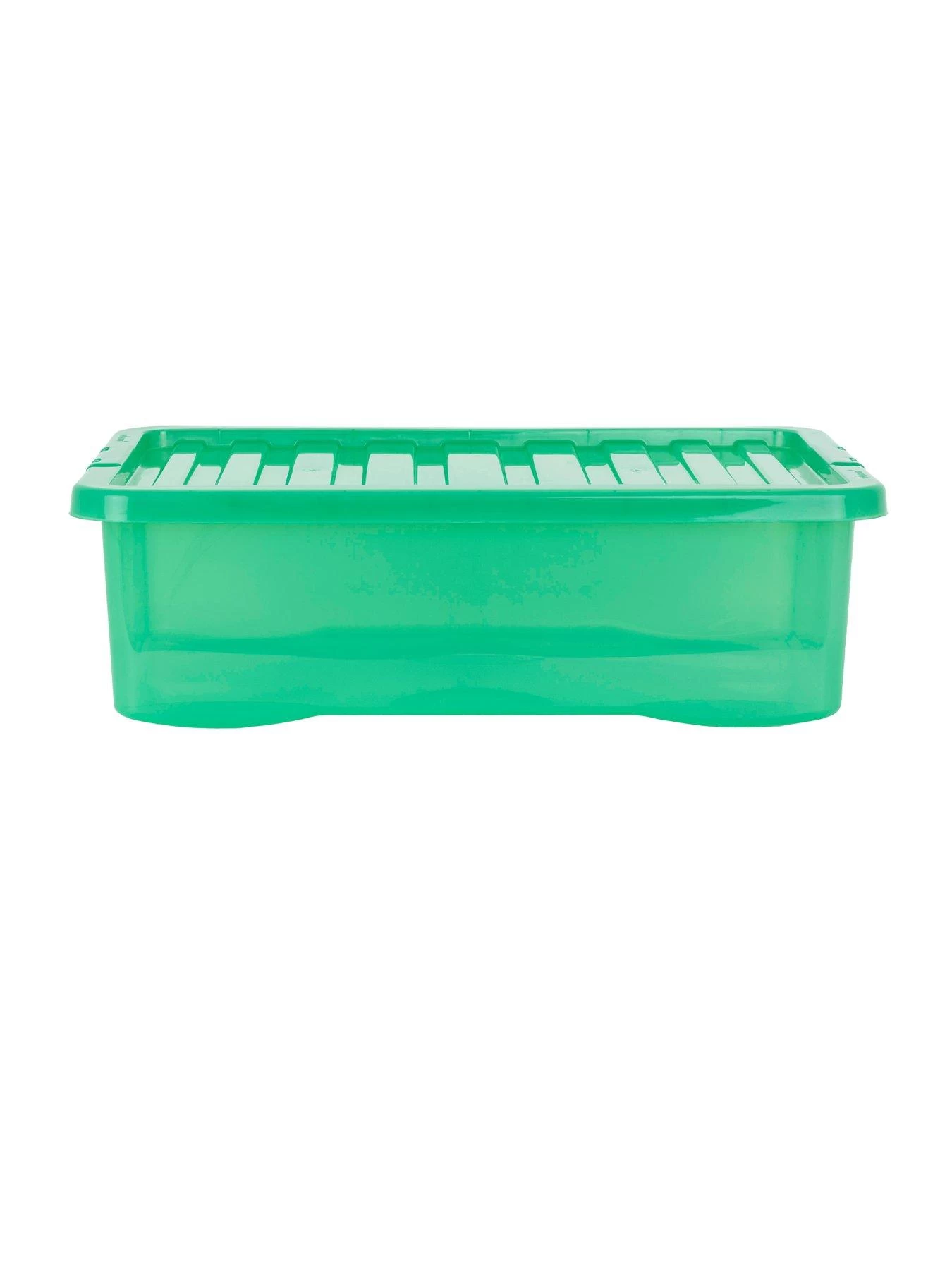 Wham Set Of 3 Green Crystal Plastic Storage Boxes – 32 Litres Each 6 Wham Set Of 3 Green Crystal Plastic Storage Boxes – 32 Litres Each - Image 4