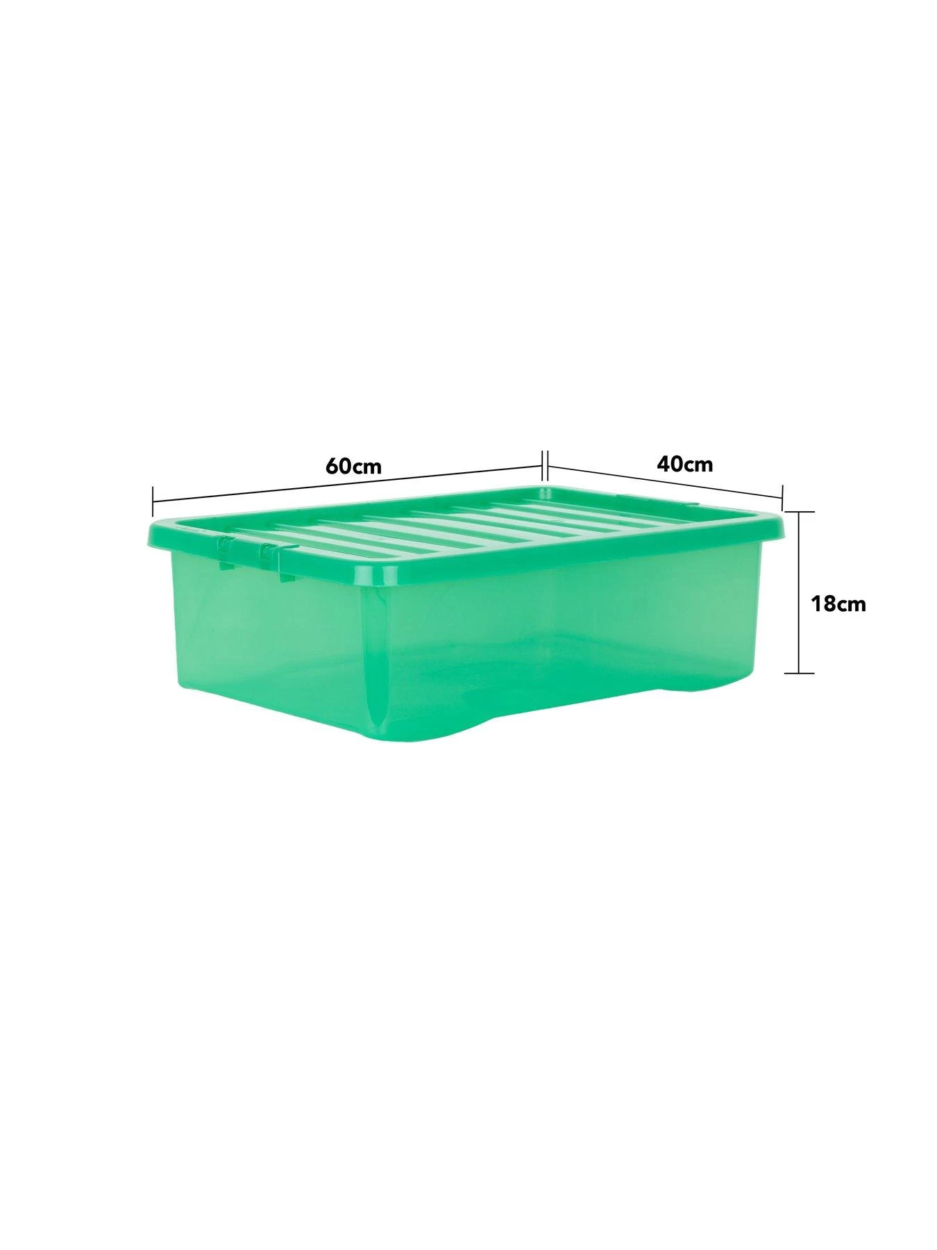 Wham Set Of 3 Green Crystal Plastic Storage Boxes – 32 Litres Each 7 Wham Set Of 3 Green Crystal Plastic Storage Boxes – 32 Litres Each - Image 5