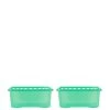Wham Set Of 2 Crystal Green Storage Boxes – 45-litre Capacity -Home Comprehensive VBX7G SQ1 0000000047 GREEN SLf