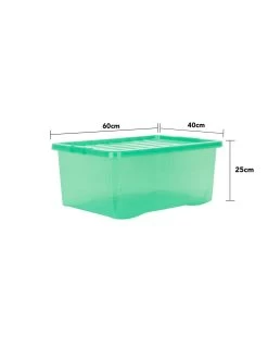 Wham Set Of 2 Crystal Green Storage Boxes – 45-litre Capacity -Home Comprehensive VBX7G SQ5 0000000047 GREEN SLd3