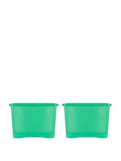 Wham Set Of 2 Crystal Storage Boxes In Green – 80-litre Capacity