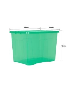 Wham Set Of 2 Crystal Storage Boxes In Green – 80-litre Capacity -Home Comprehensive VBX7I SQ5 0000000047 GREEN SLd3