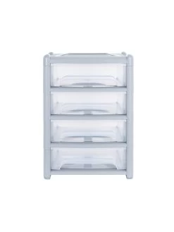 Wham Shallow 4-Drawer Storage Unit In Light Grey 11 Wham Shallow 4-Drawer Storage Unit In Light Grey -Home Comprehensive VBX7K SQ3 0000000215 LIGHT GREY SLd1