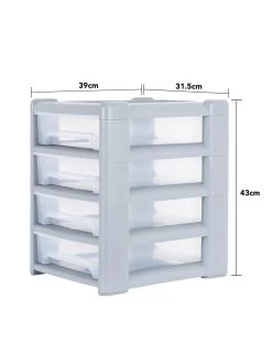 Wham Shallow 4-Drawer Storage Unit In Light Grey 15 Wham Shallow 4-Drawer Storage Unit In Light Grey -Home Comprehensive VBX7K SQ7 0000000215 LIGHT GREY SLd5