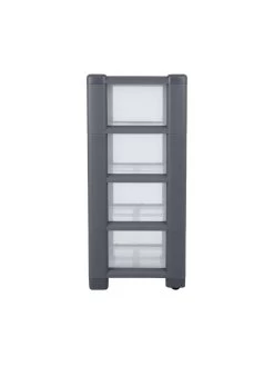 Wham Deep 4-Drawer Storage Unit In Graphite -Home Comprehensive VBX7L SQ4 0000000527 GRAPHITE SLd2