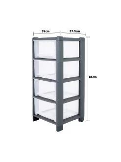 Wham Deep 4-Drawer Storage Unit In Graphite -Home Comprehensive VBX7L SQ7 0000000527 GRAPHITE SLd5