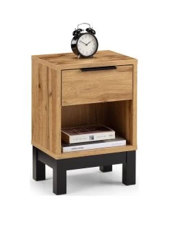 Julian Bowen Bali 1 Drawer Bedside -Home Comprehensive VBYD4 SQ3 0000000006 OAK SLa