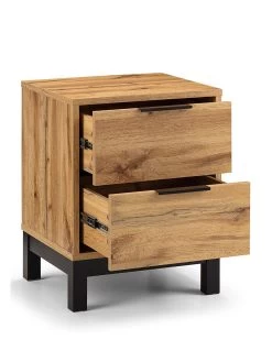 Julian Bowen Bali 2 Drawer Bedside -Home Comprehensive VBYD5 SQ4 0000000006 OAK SLd