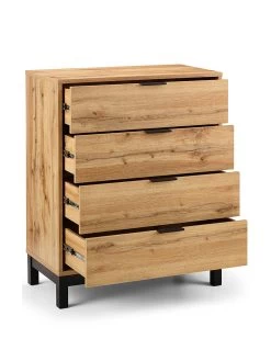 Julian Bowen Bali 4 Drawer Chest -Home Comprehensive VBYD6 SQ4 0000000006 OAK SLd