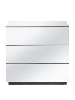 Valour Ready Assembled Mirrored 3 Drawer Wide Chest -Home Comprehensive VBYSL SQ2 0000014410 GREY MIRROR SLf