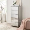 Valour Ready Assembled Mirrored 5 Drawer Tallboy -Home Comprehensive VBYSN SQ1 0000014410 GREY MIRROR RSr